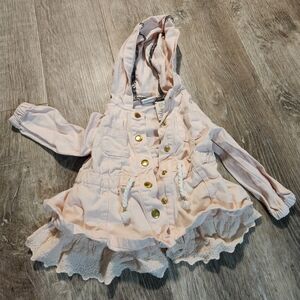 Tahari Light Pink Jacket with Gold Accents